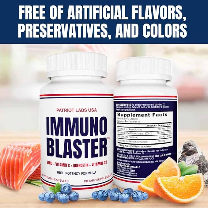 (2 Pack) ImmunoBlaster Zinc Quercetin 500mg 120 Count
