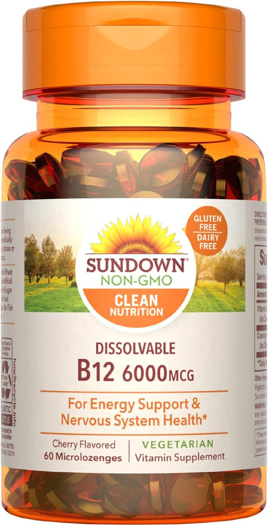 Sundown Vitamin B12 Microlozenges, 6000 mcg, 60 Count