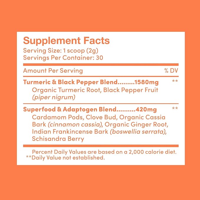 Best Turmeric Golden Milk Organic Turmeric (30 Servings)
