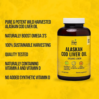 On Target Living Alaskan Cod Liver 120 Soft 3 DHA/EPA