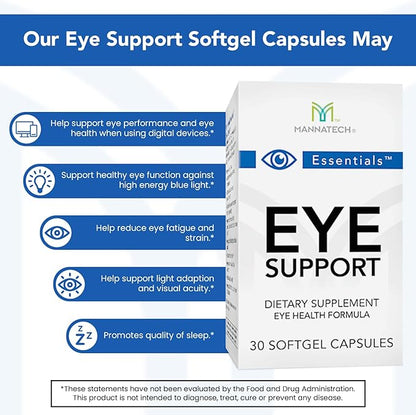 Mannatech Eye Care Supplement, Supports General 30 Softgels.