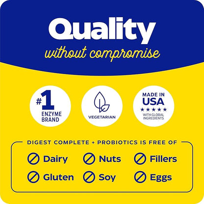 Enzymedica, Digest Complete + Probiotics, Full-Range, 800 Million 90 Count