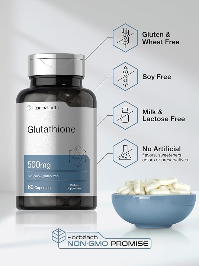 Horbäach Glutathione 500mg Reduced Supplement 60 Capsules
