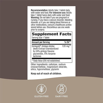 Nature's Way Ginkgold Max Advanced Ginkgold 60 Tablets