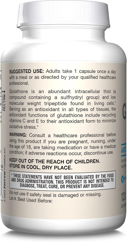 Jarrow Formulas Glutathione Reduced 500 mg 120 Veggie