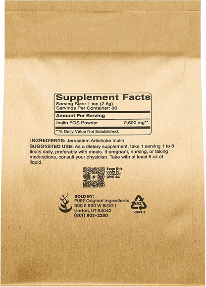 Pure Original Ingredients Inulin FOS Powder (8 oz)