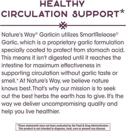 Nature’s Way Garlicin Cardio Premium Herbal 350 mg 90 Tablets