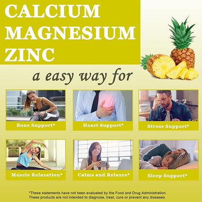 (2 Pack) Calcium Magnesium Zinc Gummies D3, Vitamin K2, High 500mg, Coq10 Coq10 -
