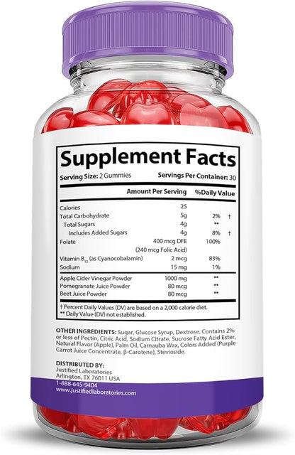 (2 Pack) Turbo Ripped Keto ACV 1000MG Turbo B12 Vegan 120 Gummys
