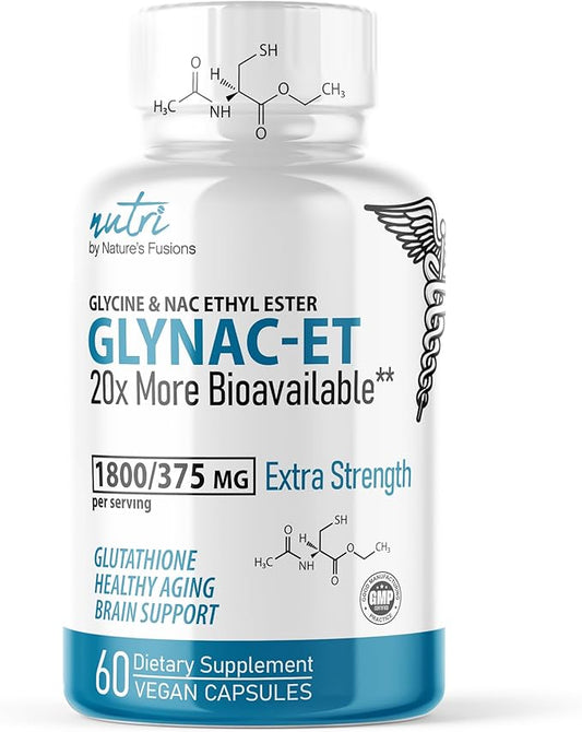 GlyNAC-ET NAC Ethyl Ester + Glycine 375mg NACET 1800mg Glycine 20x More (60 Capsule)