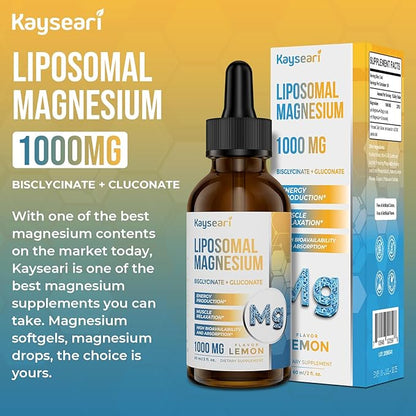 High Strength Liposomal Magnesium Drops, Easily 60ML Lemon