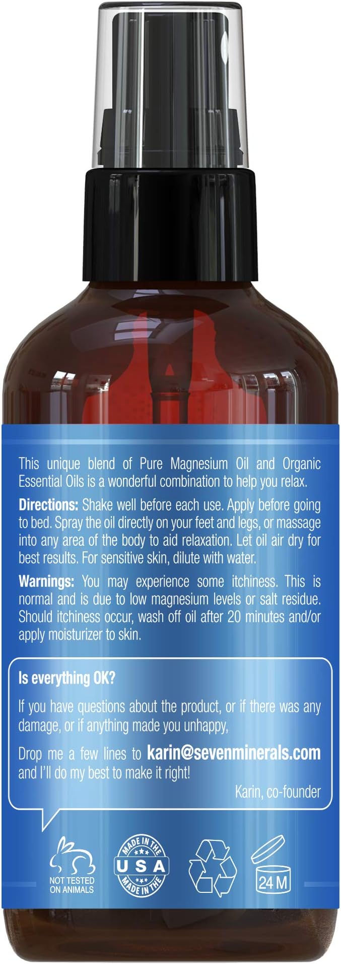 Seven Minerals Good Night Magnesium Spray, (4 fl