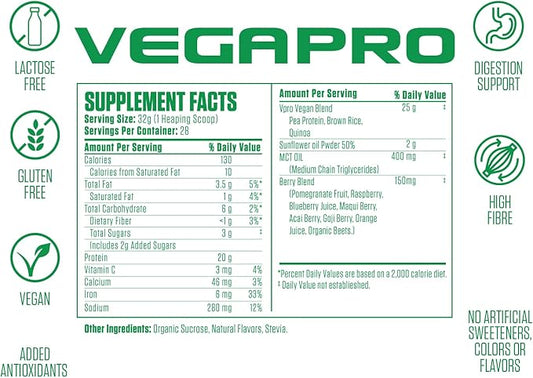 VegaPro Vegan Protein #1 Rated 20g Protein, (28 Servings)