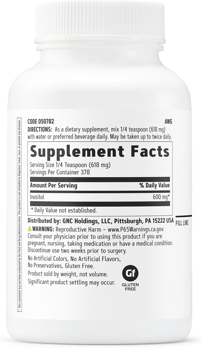 GNC Inositol Powder 600mg - 8 oz. (378 Servings)