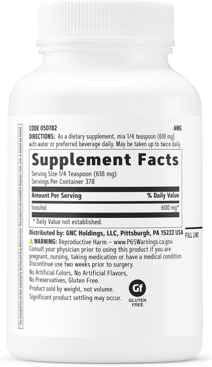 GNC Inositol Powder 600mg - 8 oz. (378 Servings)