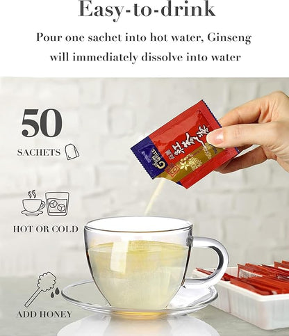 ILHWA Korean Red Ginseng Tea (150g, 0.11oz X 50 sachets) 6 Years Rg1+Rb1+Rg3