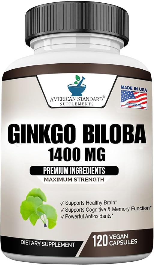 Ginkgo Biloba 1400mg, Organic Ginkgo Biloba, 120 Veg