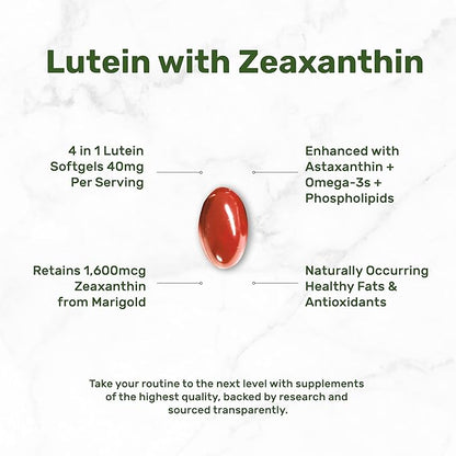 DEAL SUPPLEMENT Lutein and Zeaxanthin Supplements, 40mg Per 300 Softgels, Omega-3s and