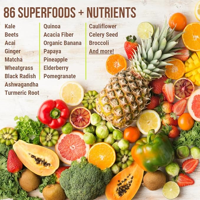 VitaHustle ONE - Superfood Meal Replacement Powder, Plant Based Protein Shake Powder, Vegan. 86 Superfoods, Vitamins, & Minerals, Ashwagandha, Adaptogens. Founded by Kevin Hart. (Chocolate & Vanilla 2-Pack)