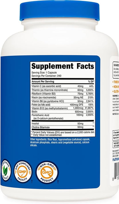 Nutricost Vitamin B Complex 460mg, 240 Capsules