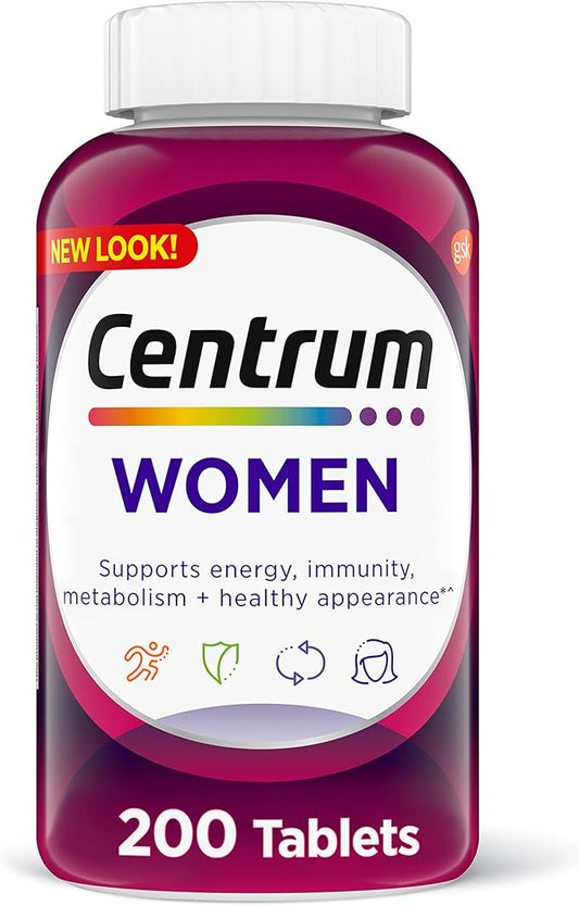Centrum Multivitamin Tablet for Women, Multivitamin/Multimineral D3, B 200 Count