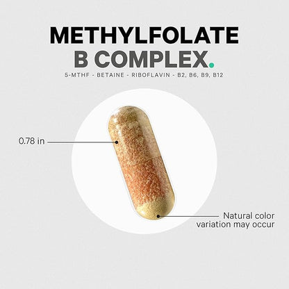 Codeage Methylfolate B Complex Supplements 5 MTHF, 1000mcg Methylated B12, Riboflavin, B6, Methylation 2 Months 120 Capsules
