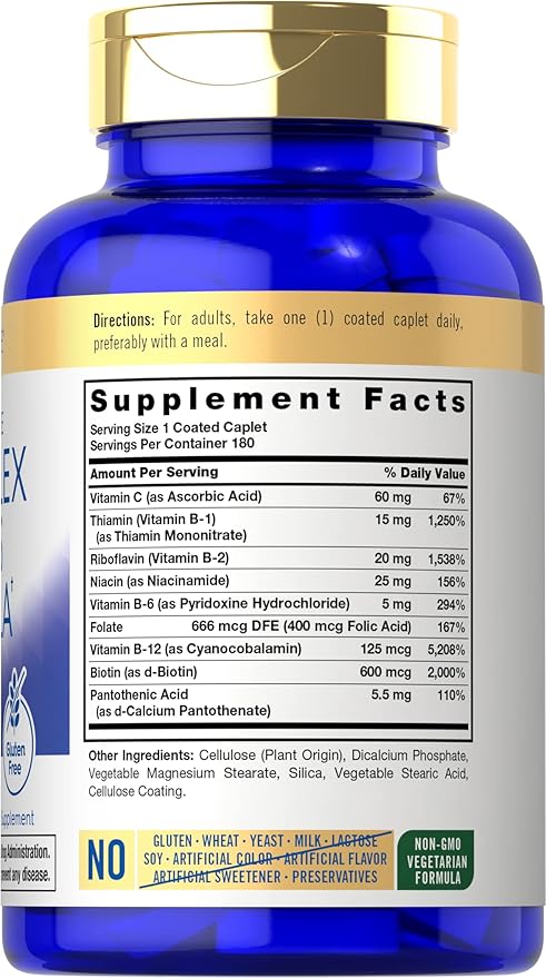 Carlyle Stress B-Complex Vitamin Supplement 180 Caplets