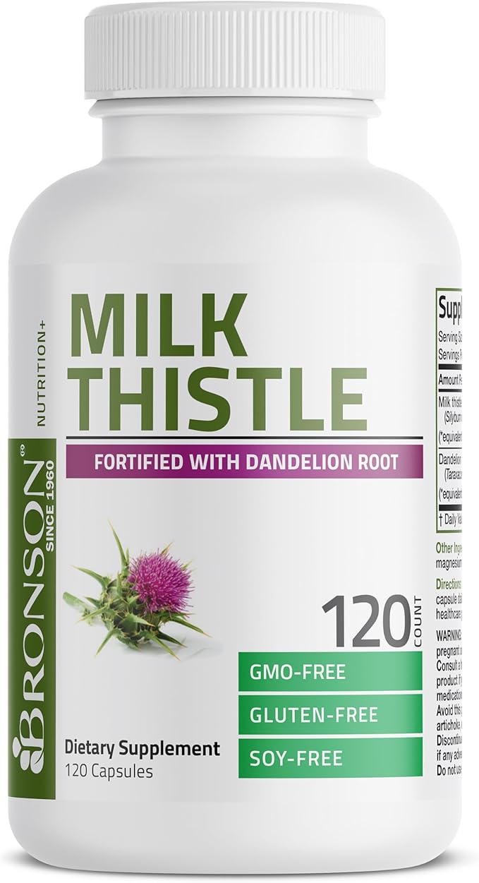 Bronson Milk Thistle Silymarin Marianum & 120 Capsules