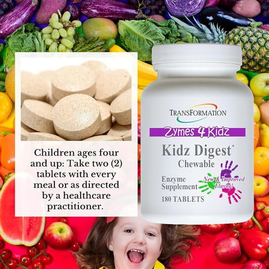 Transformation Enzymes Kidz Digestive Enzyme Supplement 180 Tablets #1 Physician