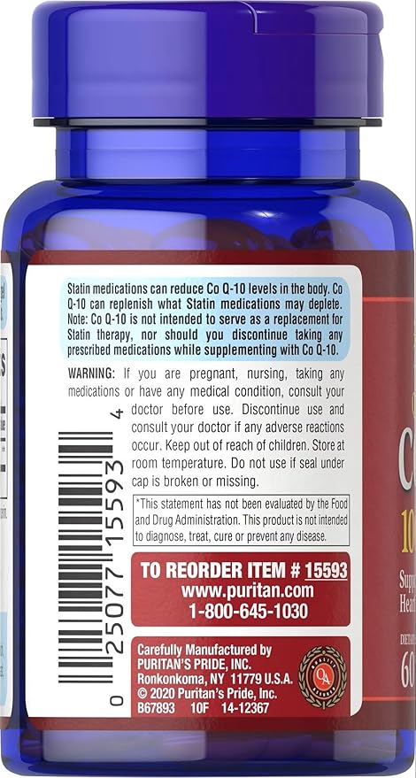 Q-Sorb CoQ10 50mg, Contributes to Heart Wellness,100 Softgels