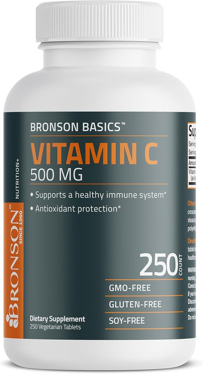 Bronson Vitamin C 500 MG Supports 250 Vegetarian