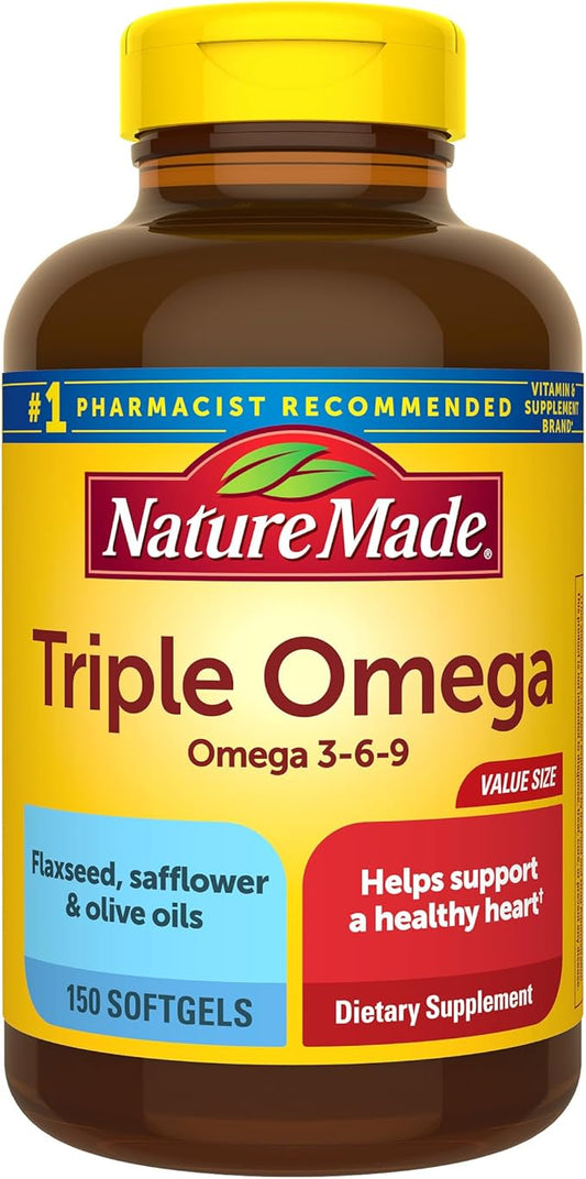 Nature Made Triple Omega 3 6 9, Flaxseed, 3 Supplement, 150 Softgels, 75 Day
