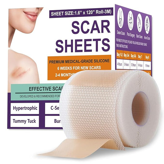 Silicone Scar Sheets,Silicone Scar Tape,Scar Tape Tuck,Keloid(1.6"X 120" 120" Roll-3M) Roll-3M) Keloid
