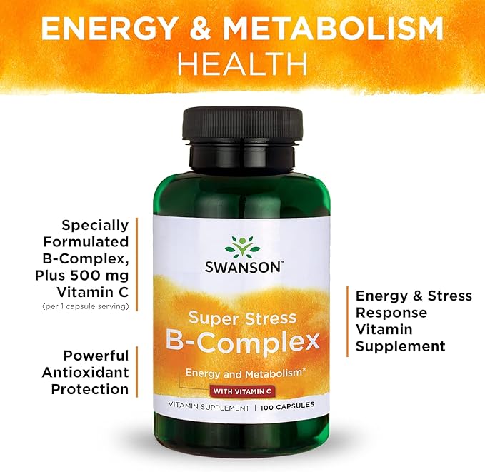 Swanson Vitamin B-Complex w/Vitamin C (100 Capsules)