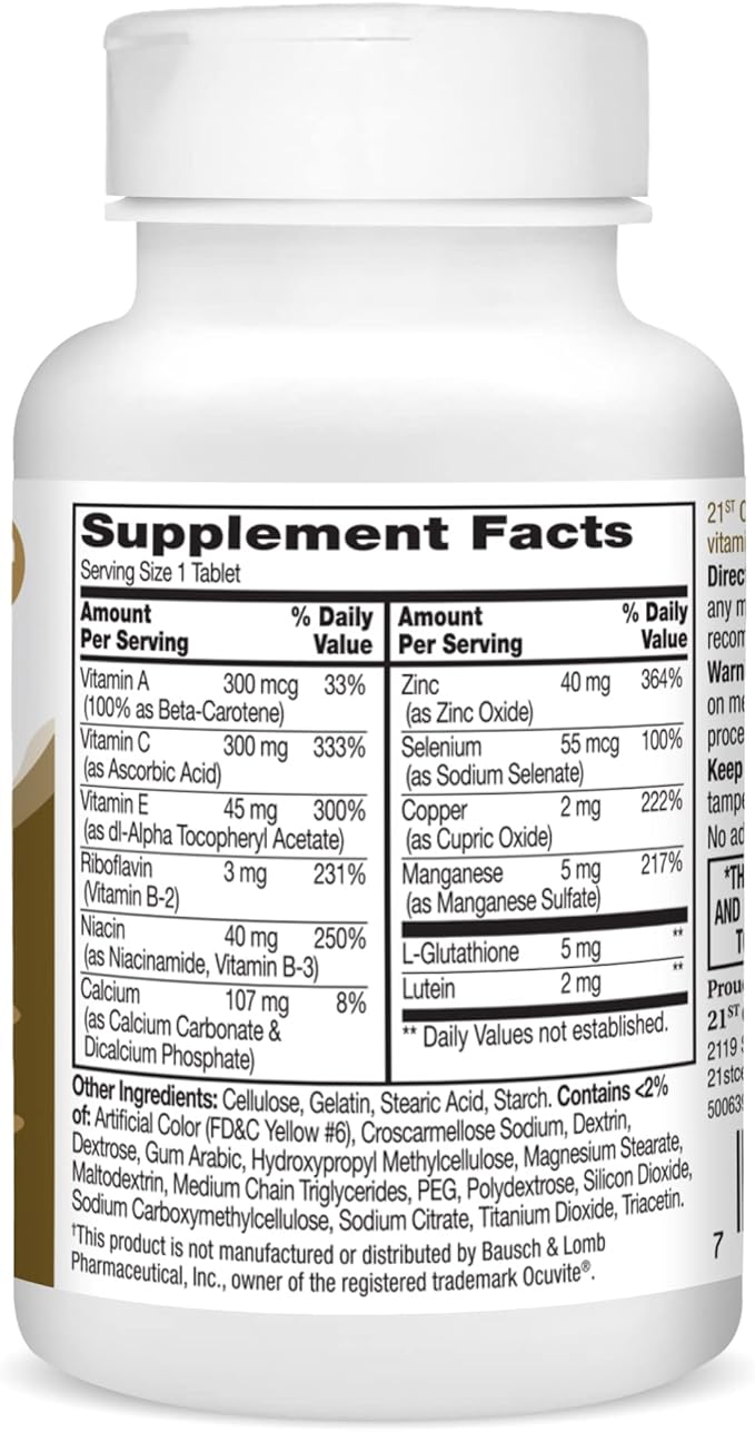 21st Century Healthcare, Eyes Extra Tablets, 36 Count,27418 Count,27418