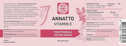 Kala Health Annatto Tocotrienols Vegan Vitamin 200mg - (180)