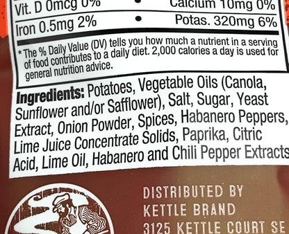 Kettle Foods Habanero Lime Krinkle Cut Kettle Chips, 5 OZ
