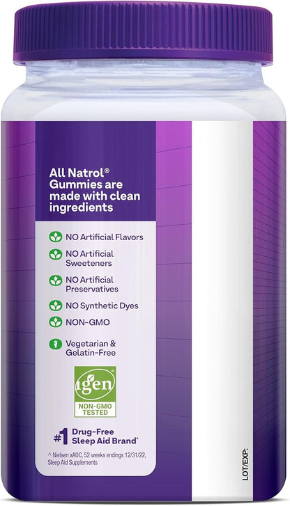 Natrol Melatonin Gummies, Sleep Support for Adults, 10 mg Melatonin Supplement for Sleeping, 140 Strawberry-Flavored Gummies, Up to a 70 Day Supply