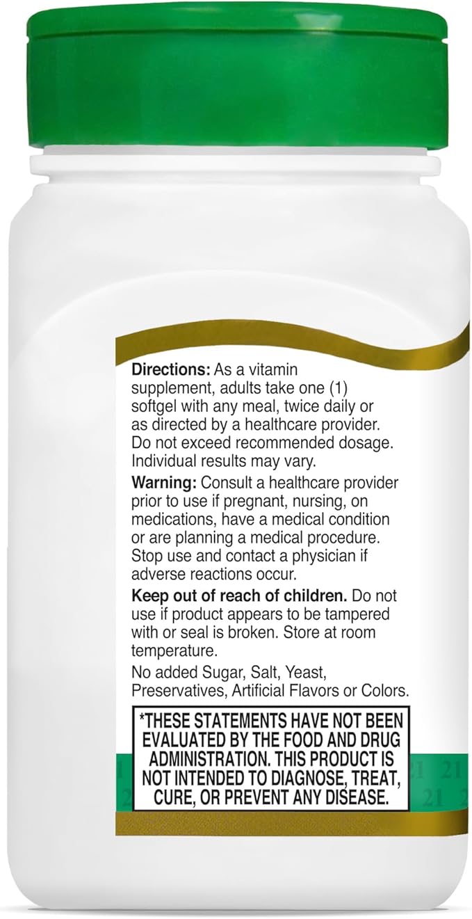 21st Century E 400 I.U. Natural 110-Count