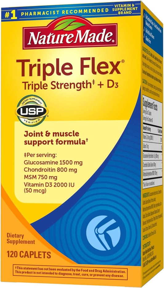 Nature Made TripleFlex Triple Strength Caplets D3, 120 120 Count
