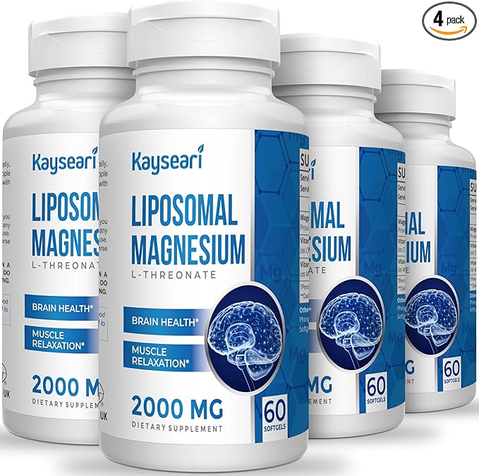 Liposomal Magnesium L-Threonate 2000mg-High Absorption-Magnesium Threonate D3 & K2 for 60 Count 4)