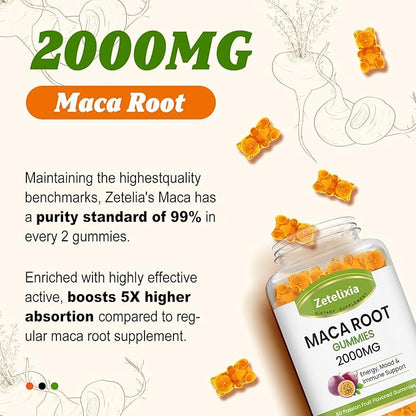 Superior Absorption Maca Root Gummies 2000 120 Gummies
