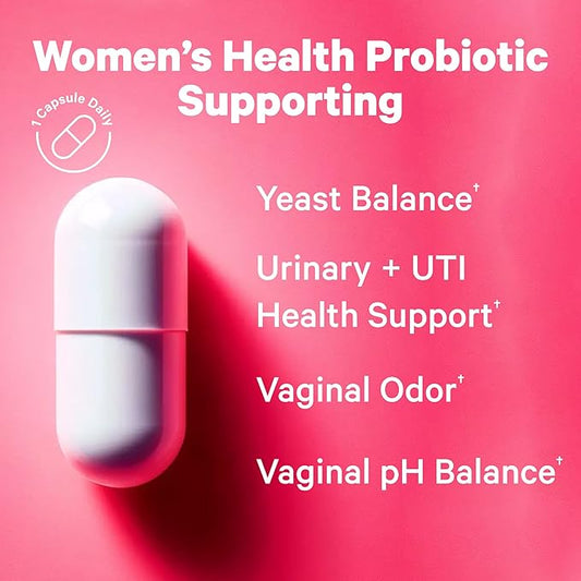 Pink Stork Women's Probiotics for Vaginal Health 10 Billion 5 Strains 30 Capsules