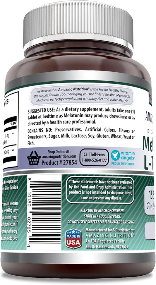 Amazing Formulas Melatonin Plus L-Theanine 10 (10 mg, 120, Count)