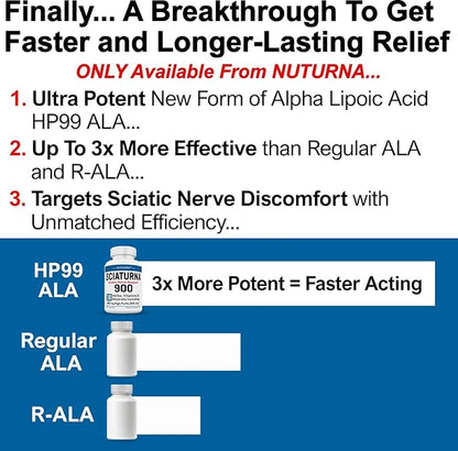 Sciatica Nerve Support Supplement with 900 HP-99 Alpha 18 in 1 Natural 180 Capsules