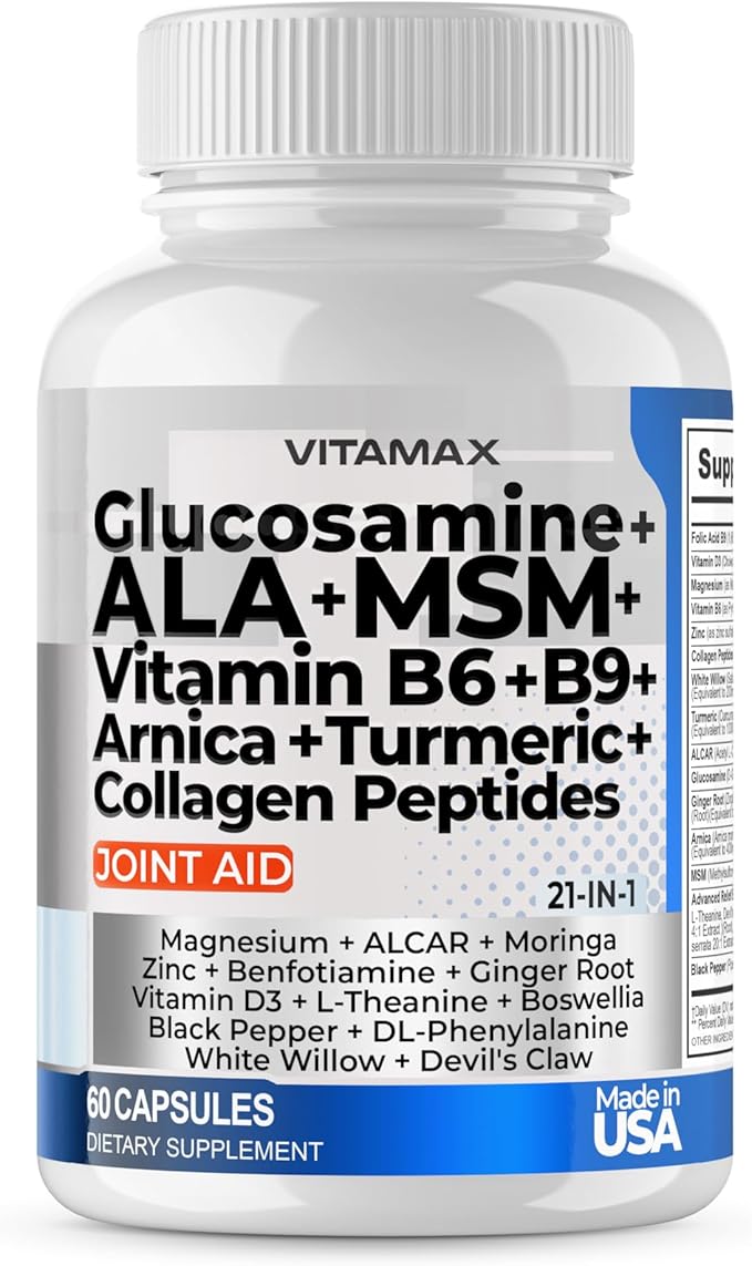 Vitamax Glucosamine MSM Turmeric ALCAR Boswellia 60ct