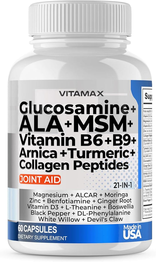 Vitamax Glucosamine MSM Turmeric ALCAR Boswellia 60ct