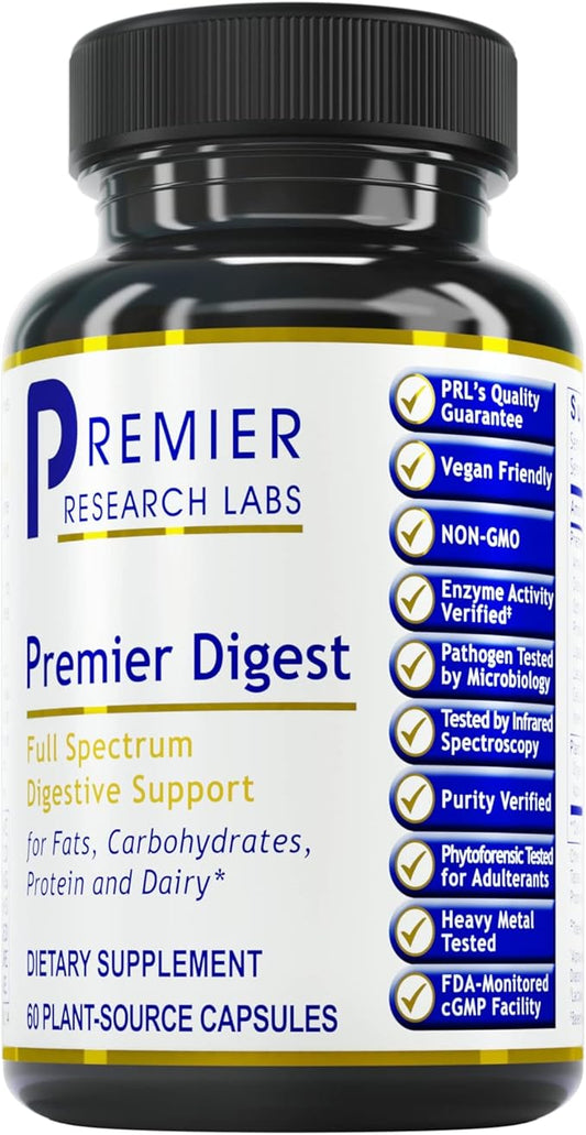 Premier Research Labs: Active Digestive Enzymes 60 Plant-Sourced