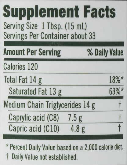 Flora Health MCT Oil Organic Energy Boost, C8 Caprylic & C10 Capric Acids, Keto, Kosher, Non-GMO Verified, 100% from Ethically and Sustainably Sourced Coconuts, 17 Fl Oz Liquid, Glass Bottle