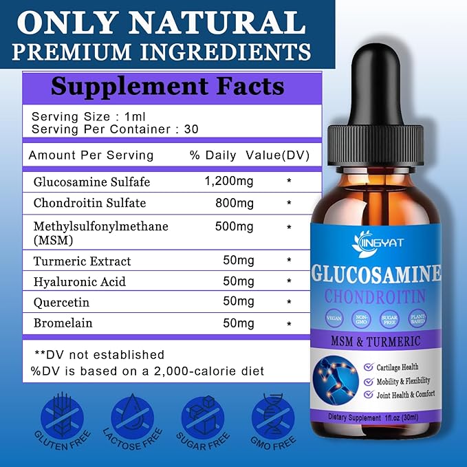 Glucosamine Chondroitin Liquid Drops 2000mg, Liposomal